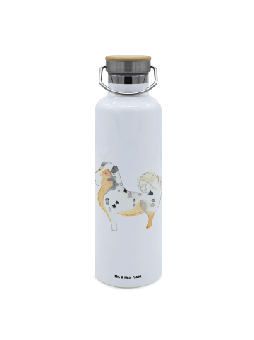 Mr. & Mrs. Panda Trinkflasche Edelstahl Hund Australien Shepherd... in Weiß