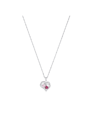 Amor Kette mit Anhänger Silber 925, rhodiniert in Pink
