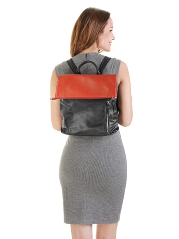 Cluty City-Rucksack echt Leder in rot