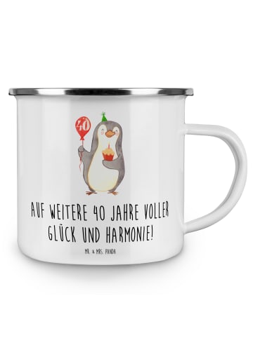 Mr. & Mrs. Panda Pott 40. Hochzeitstag Rubinhochzeit mit Spruch in Weiß