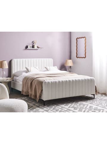 Beliani Doppelbett LUNAN in Weiß/Schwarz - (W) 146 x (H) 101 x (L) 215 cm