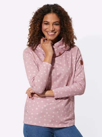 WITT WEIDEN Rollkragenshirt in mauve-weiß-bedruckt