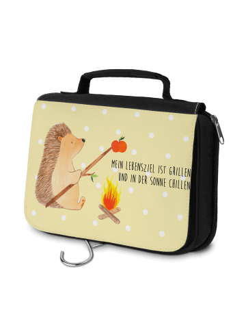 Mr. & Mrs. Panda duschbeutel Igel Grillen mit Spruch in Gelb Pastell