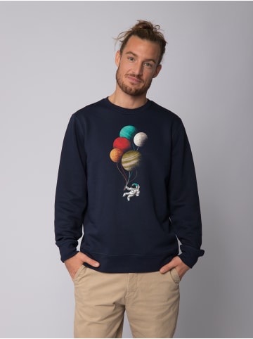 wat? Apparel Sweatshirt Balloon Spaceman in Dunkelblau