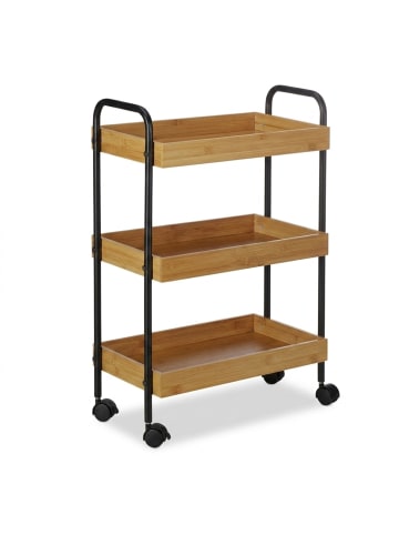 Rollwagen in Natur/Schwarz - (B)50 x (H)70 x (T)28 cm