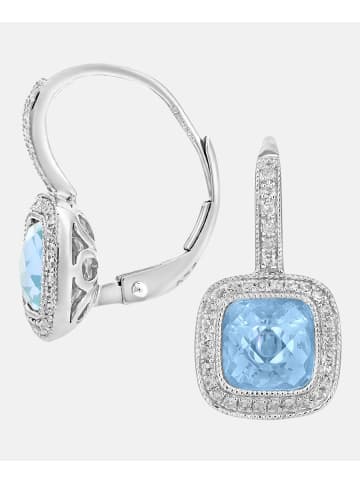 Diamant L'éternel Creolen aus 375 Weißgold mit Diamant mit Topas