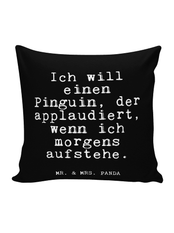 Mr. & Mrs. Panda Kissen 40x40 Ich will einen Pinguin,... mit Spruch in Schwarz