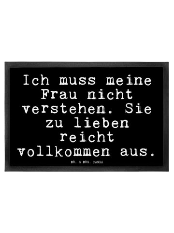 Mr. & Mrs. Panda Schmutzmatte Ich muss meine Frau... mit Spruch in Schwarz