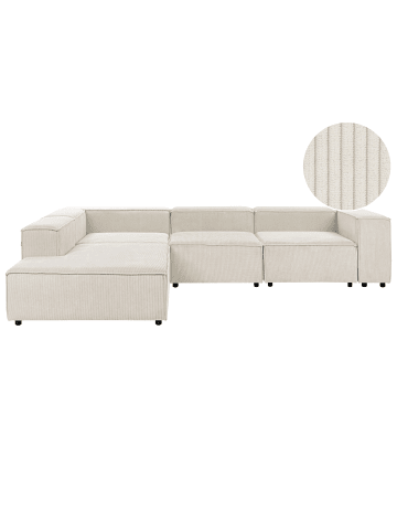 Beliani 3-tlg Ecksofa ARDAL in Weiß/Schwarz