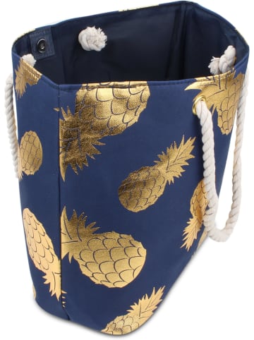 normani Bequeme Sommer-Umhängetasche, Strandtasche in Gold Pineapple