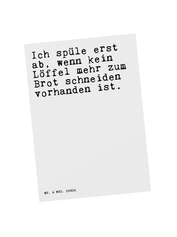 Mr. & Mrs. Panda Designkarte Ich spüle erst ab,... mit Spruch in Weiß