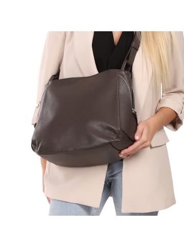 Toscanto Toscanto Umhängetasche Leder dunkelbraun ca. 35cm