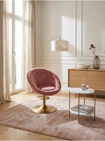 KADIMA DESIGN Loungesessel Samt / Gold Design Drehstuhl, Clubsessel in Rosa
