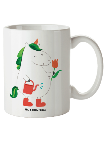 Mr. & Mrs. Panda Kaffeepott Einhorn Gärtner ohne Spruch in Weiß