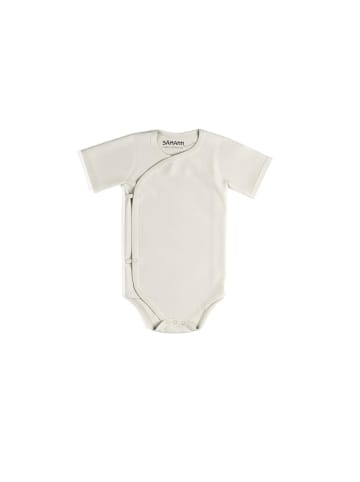 Sämann Baby Wickelbody aus 100% Bio-Baumwolle kurzarm nicht gerippt Coconut Milk