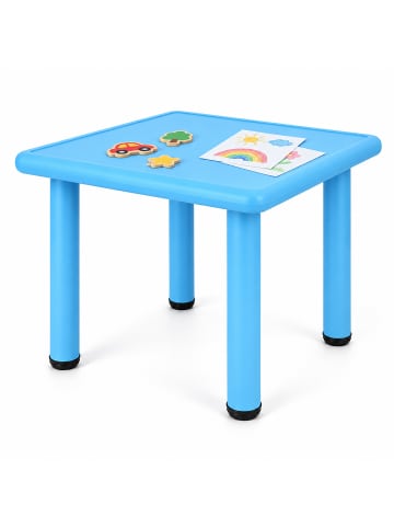 relaxdays Kindertisch in Blau - (B)62 x (H)52 x (T)62 cm
