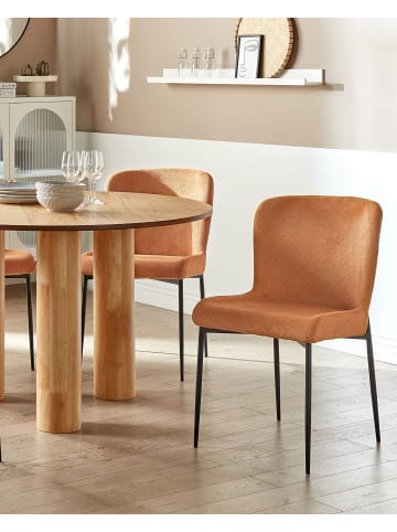 Beliani 2er-Set Esszimmerstuhl ADA in Orange/Schwarz