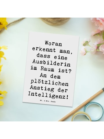 Mr. & Mrs. Panda Wanddeko Spruch Ausbilderin Intelligenz mit Spruch in Weiß