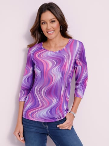 Sieh an! Rundhals-Shirt in lila-fuchsia-bedruckt