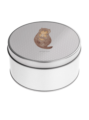 Mr. & Mrs. Panda Teedose Otter Muschel ohne Spruch in Grau Pastell