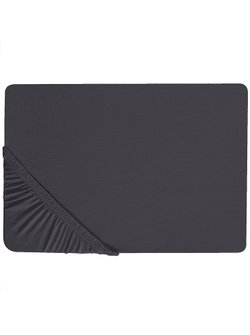 Beliani Bettlaken HOFUF in Schwarz - (W) 90 x (H) 25 x (L) 200 cm