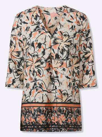 Sieh an! Longbluse in champagner-papaya-bedruckt