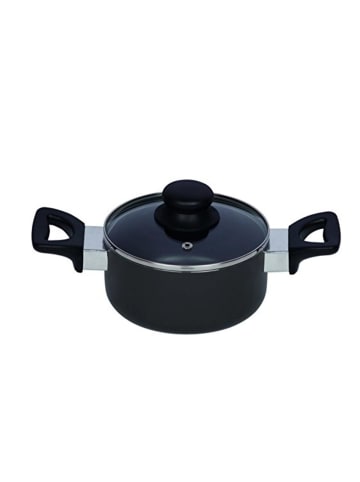 Riess Fleischtopf Topf Reventon mit Glasdeckel in Schwarz