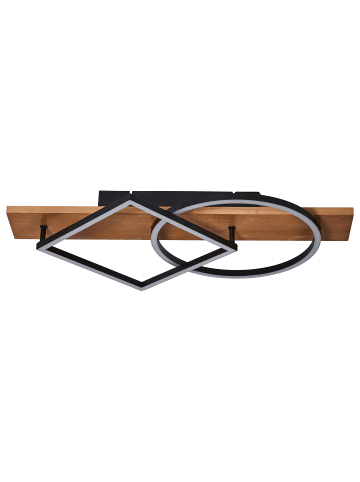 Beliani Deckenleuchten AIRE in Schwarz/Braun - (W) 60 x (H) 9 x (L) 30 cm