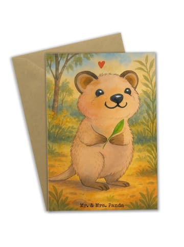Mr. & Mrs. Panda Glückwunschkarte Quokka Happy Design ohne Spruch in Weiß