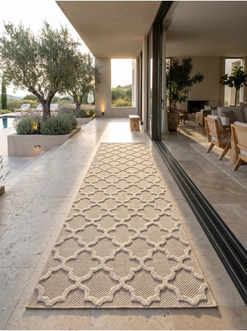 KADIMA DESIGN Teppich Outdoor Waschbar Skandinavisch IMST Strapazierfähig Balkon in Beige