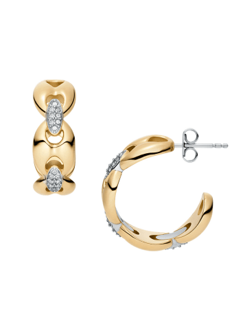 Fossil Ohrringe Heritage mit Kristall in Silber/Gold