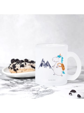 Mr. & Mrs. Panda Glas Einhorn Bergsteiger ohne Spruch in Transparent