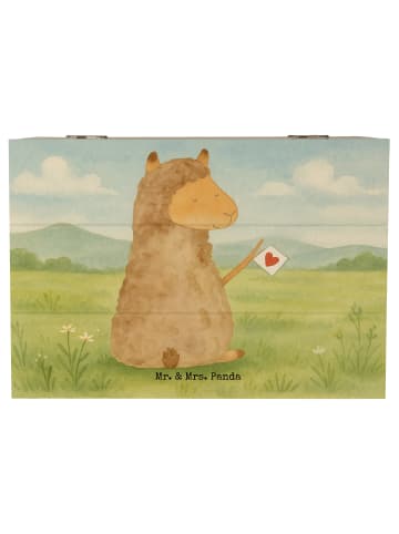 Mr. & Mrs. Panda Box aus Holz Alpaka Fahne Design ohne Spruch in Weiß