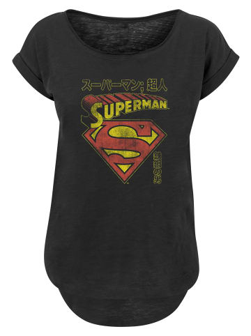 F4NT4STIC Long Cut T-Shirt Long Cut T-Shirt DC Comics Superman Shield in schwarz