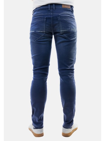Jaylvis Feine Denim Chino Jeans Style Kontrastnähte in Blau
