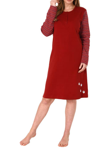 NORMANN Nachthemd langarm Kuschel interlock - 69923 in rot