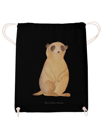 Mr. & Mrs. Panda Jutebeutel Erdmännchen ohne Spruch in Schwarz