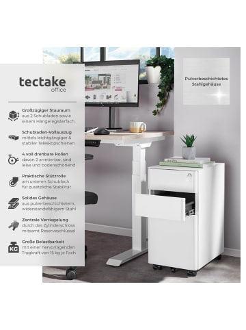 tectake Aktenrollschrank, 30 x 50 x 59,5 cm, aus pulverbesch. Stahl