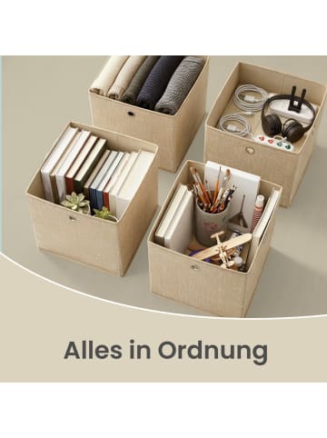 SONGMICS 6er-Set: Aufbewahrungsbox Tina in Beige - (B)30 x (H)30 x (T)30 cm