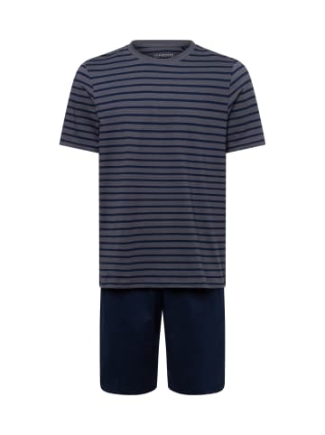 Schiesser Pyjama Casual Essential in marine anthrazit - 0001
