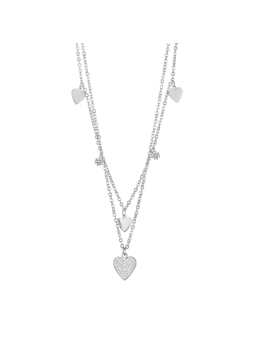 collezione alessandro Kurze Kette " Hearts " in silbern
