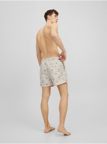 Jack & Jones Kurze Bermuda Badeshorts Hose Beach Design JJSWIM in Creme