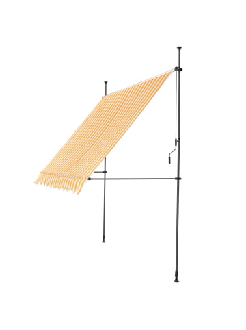 pro.tec Klemmmarkise in Gelb Weiß (B)150cm