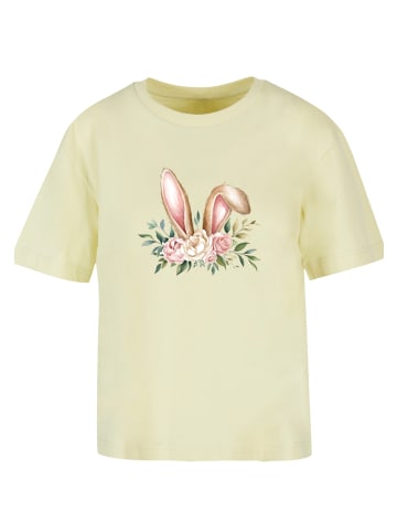F4NT4STIC Tee Blumen Osterhasen Ohren Dekor in softyellow