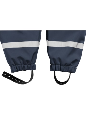 Playshoes Kinder Regenhose "Softshell-Latzhose" in Blau