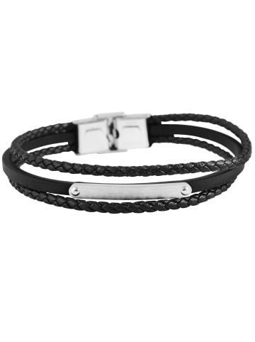 Adeliás Herren Armband aus Edelstahl 21 cm in silber