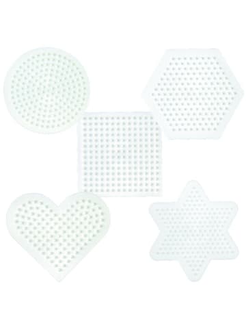 Goki Stiftplatten-Set kleine Basics, weiß für Midi-Bügelperlen - ab 5 Jahren