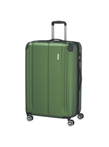 travelite City - 4-Rollen-Trolley erw. L 77 cm (anthrazit) in grün