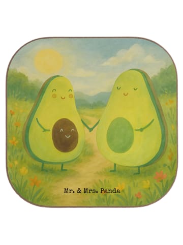 Mr. & Mrs. Panda Untersetzer für Gläser Avocado Pärchen Design o... in Weiß