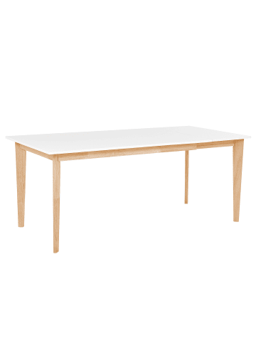 Beliani Esszimmertisch SOLA in Weiß/Braun - (W) 90 x (H) 75 x (L) 140 cm